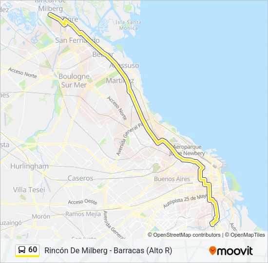 60 Colectivo Line Map