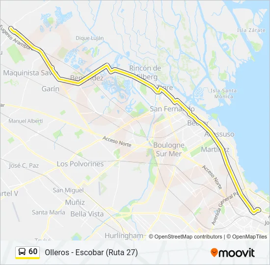 60 Colectivo Line Map