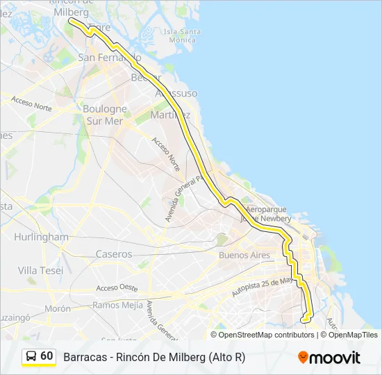 60 Colectivo Line Map