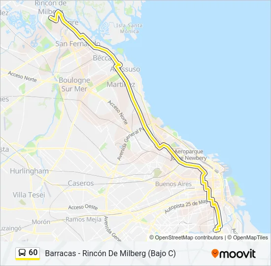 60 Colectivo Line Map