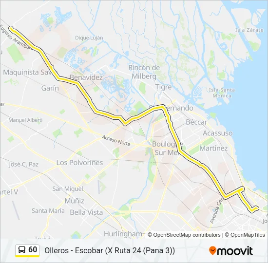 60 Colectivo Line Map