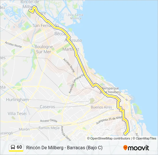 60 Colectivo Line Map
