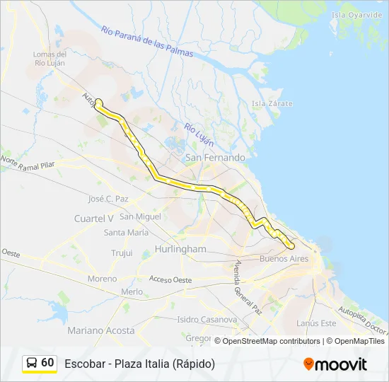 60 Colectivo Line Map