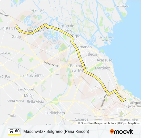 60 Colectivo Line Map