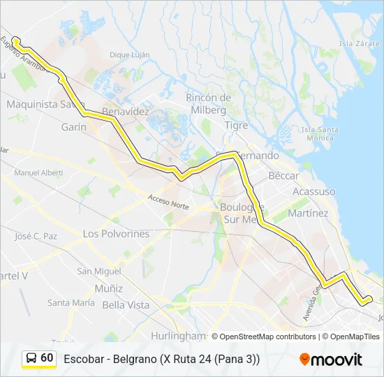 60 Colectivo Line Map