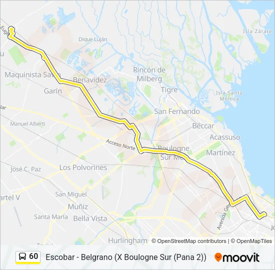 60 Colectivo Line Map