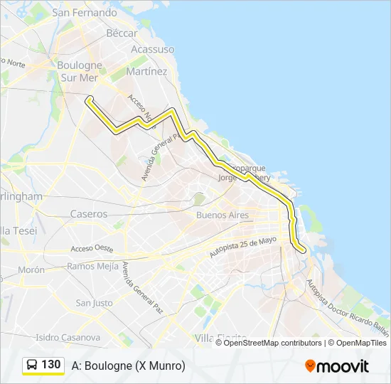 130 Colectivo Line Map