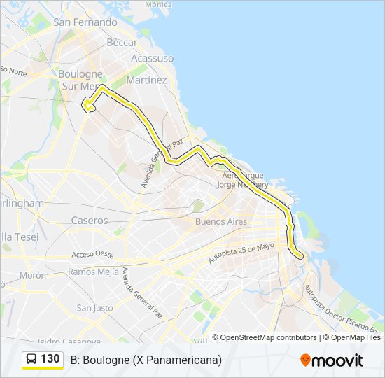130 Colectivo Line Map