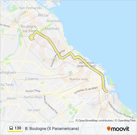 130 Colectivo Line Map