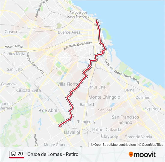 20 Colectivo Line Map