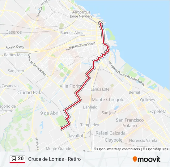 20 Colectivo Line Map