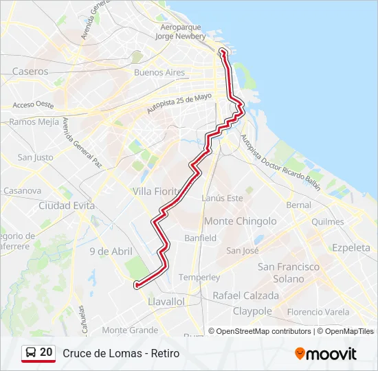 20 Colectivo Line Map