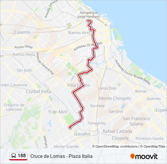Ruta 188: horarios, paradas y mapas - R2 - Cruce De Lomas - Plaza ...