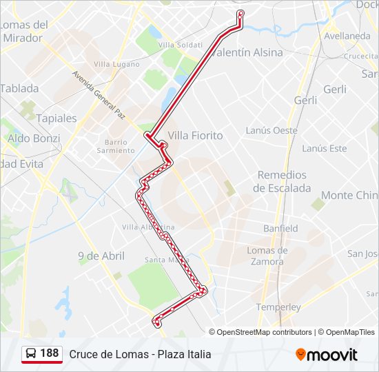 188 Colectivo Line Map