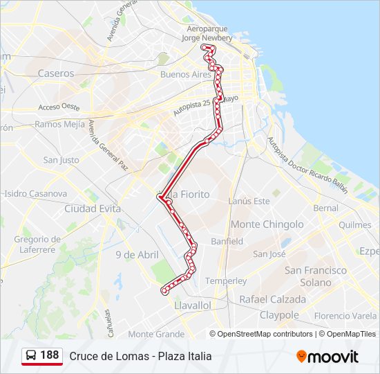 Mapa de 188 de Colectivo