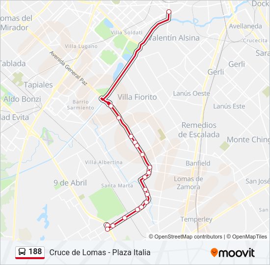 188 Colectivo Line Map