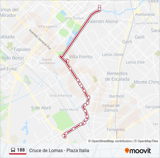 Mapa de 188 de Colectivo