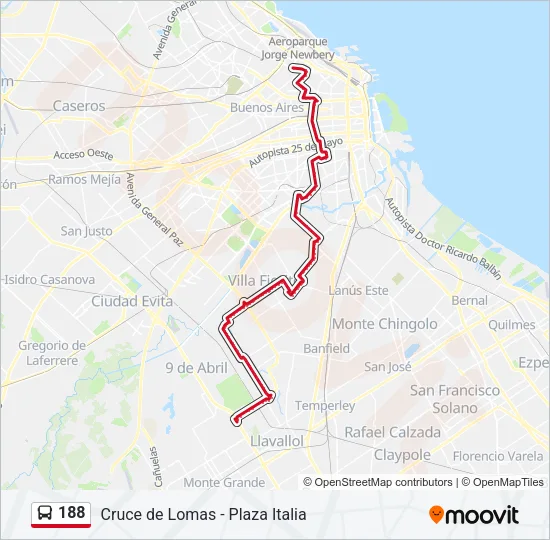 188 Colectivo Line Map