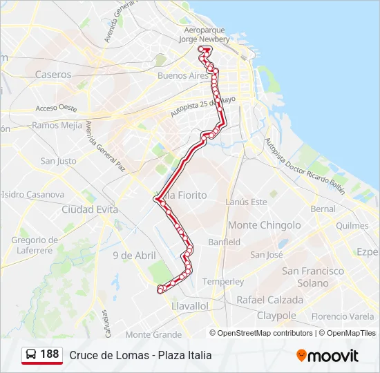188 Colectivo Line Map