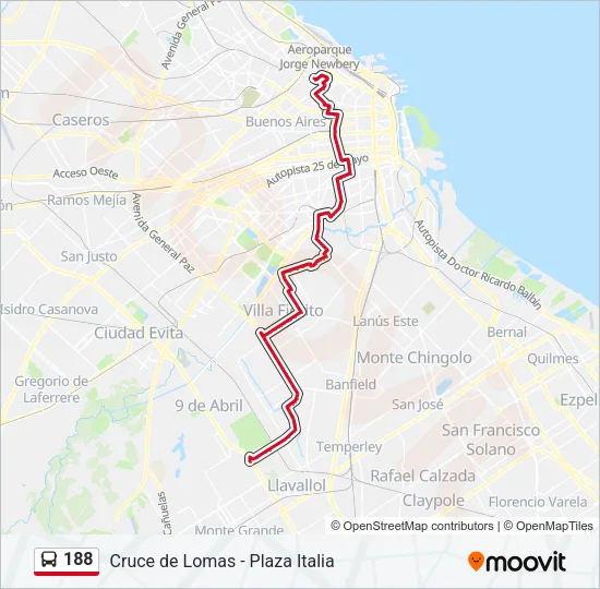 188 Colectivo Line Map