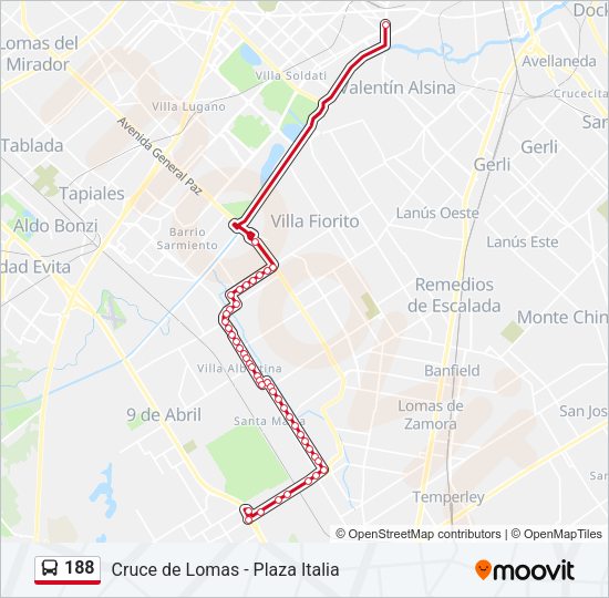 188 Colectivo Line Map