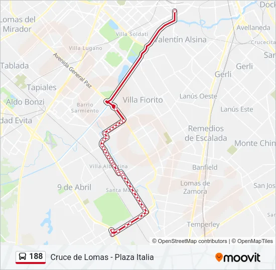 188 Colectivo Line Map