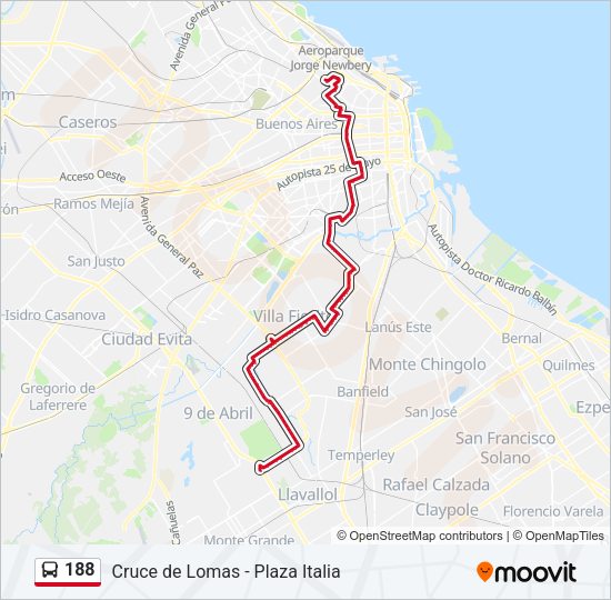 188 Colectivo Line Map