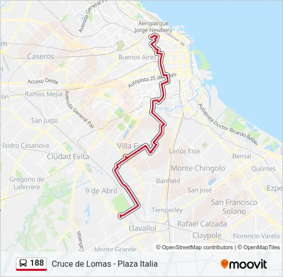 188 Colectivo Line Map