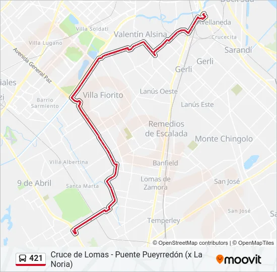 421 Colectivo Line Map