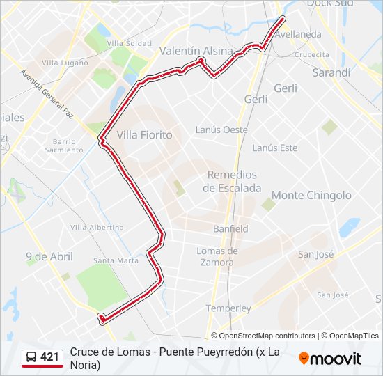 421 Colectivo Line Map