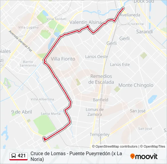 421 Colectivo Line Map