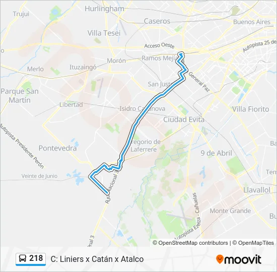 218 Colectivo Line Map