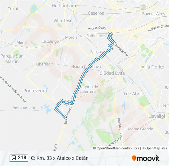 218 Colectivo Line Map