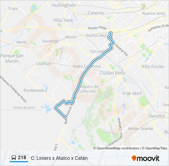 218 Colectivo Line Map