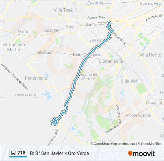 218 Colectivo Line Map