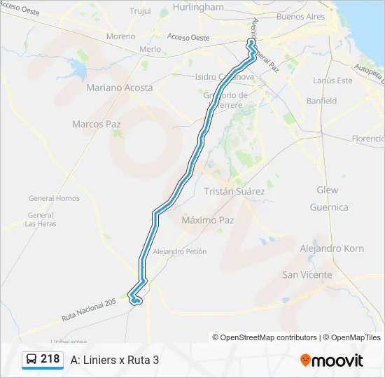 218 Colectivo Line Map