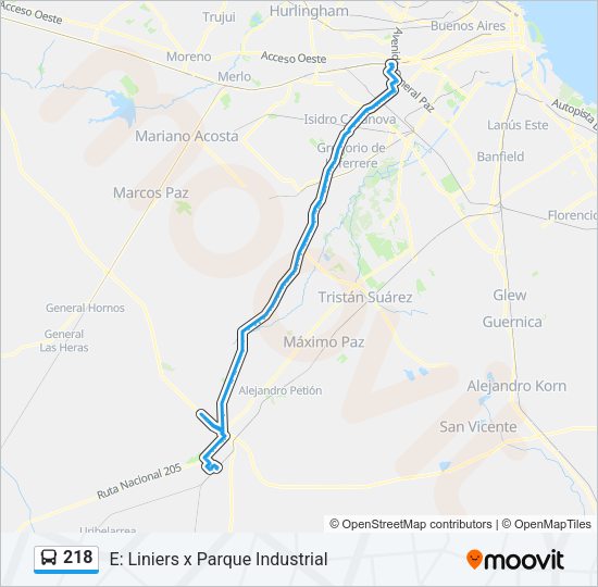 218 Colectivo Line Map