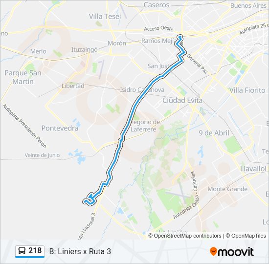 218 Colectivo Line Map