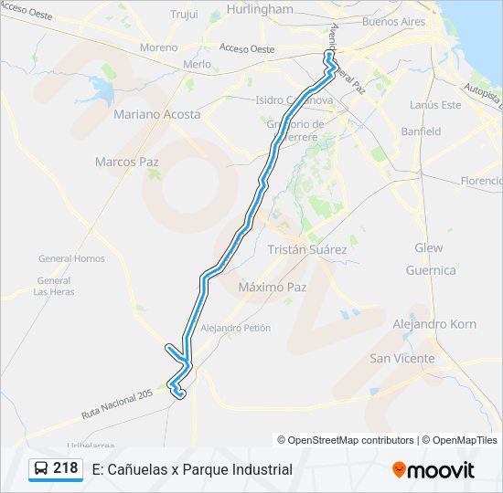 218 Colectivo Line Map