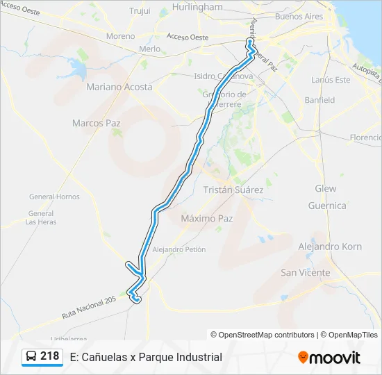 218 Colectivo Line Map
