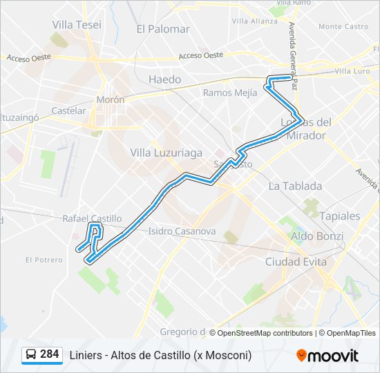 284 Colectivo Line Map