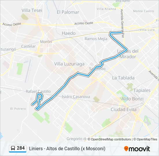 284 Colectivo Line Map
