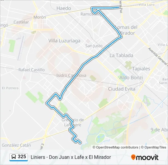 Mapa de 325 de Colectivo