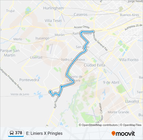 Mapa de 378 de Colectivo