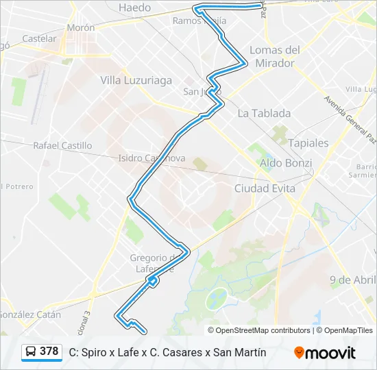 378 Colectivo Line Map
