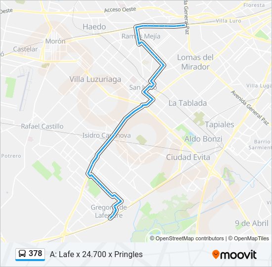 378 Colectivo Line Map
