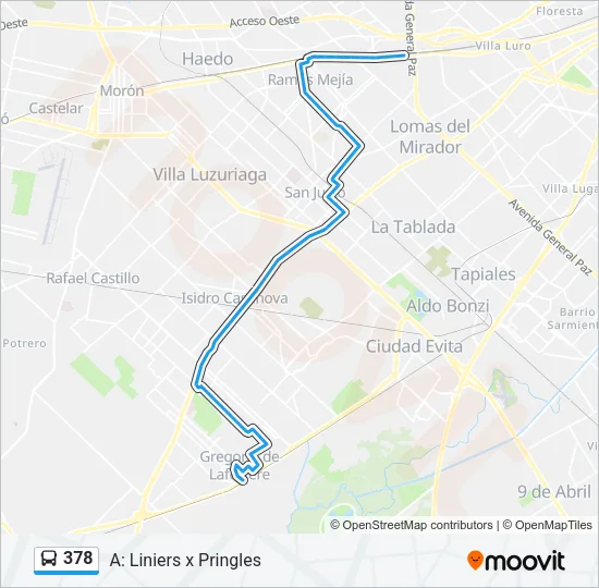 378 Colectivo Line Map