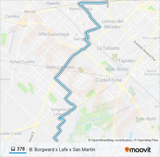 378 Colectivo Line Map