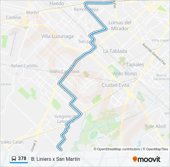 378 Colectivo Line Map