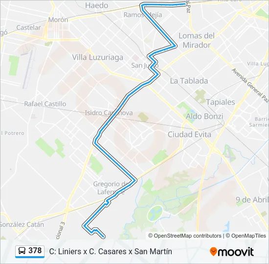 378 Colectivo Line Map